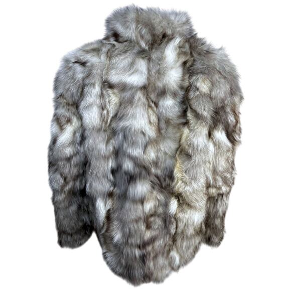 Vintage Genuine Finland FOX FUR Coat Medium Hong Kong Old Money Glamour Luxury - Picture 7 of 15